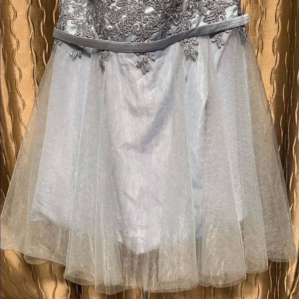 Elegant Blue Tulle and Appliqué Dress 16W NEW NO TAG